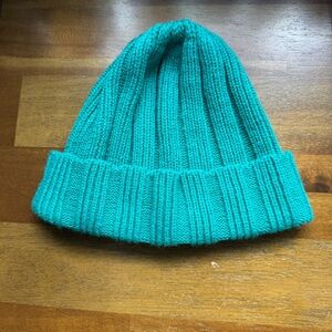 Polylana Teal Cuff Cable Knit Beanie